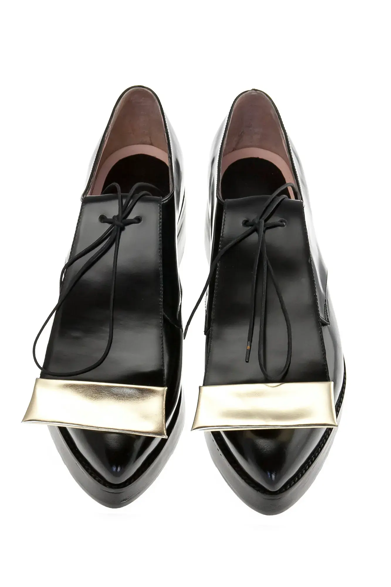 Black Patent Derbies, seen from above