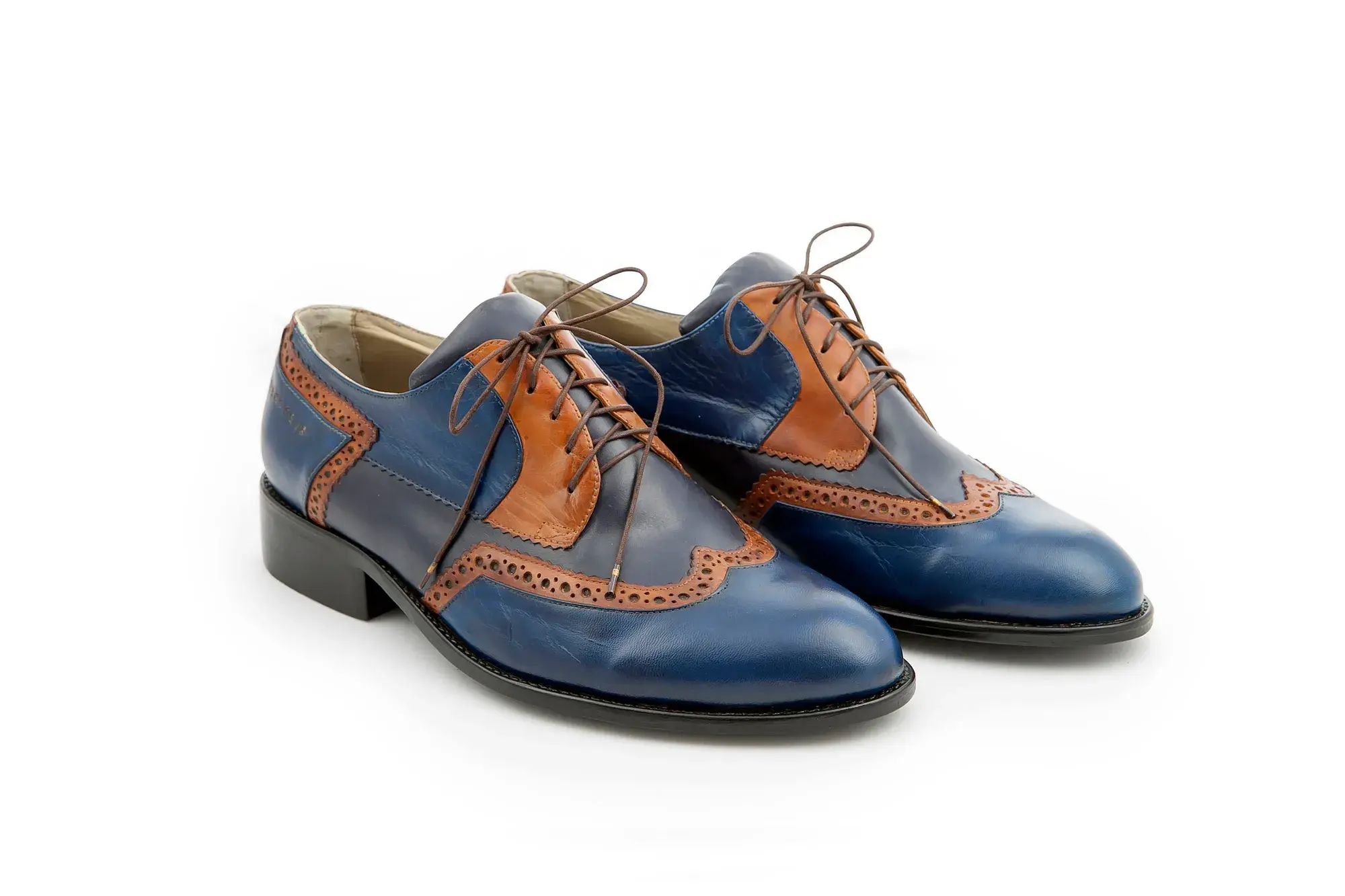 Blue and Tan Brogues, the pair side by side