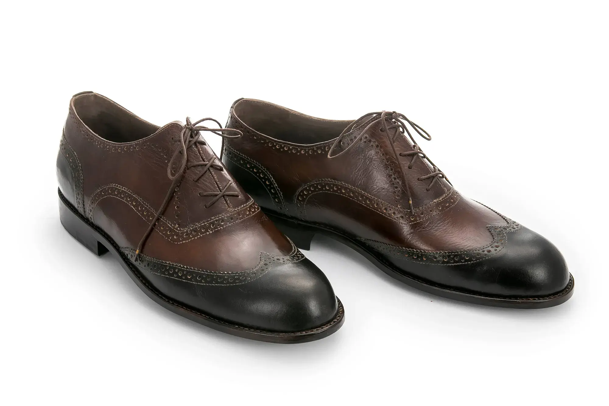 Brown and Black Brogues, the pair side by side