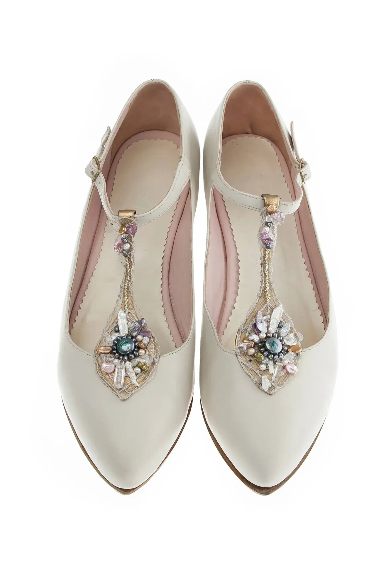 Ivory Jewelled T-bars, seen from above
