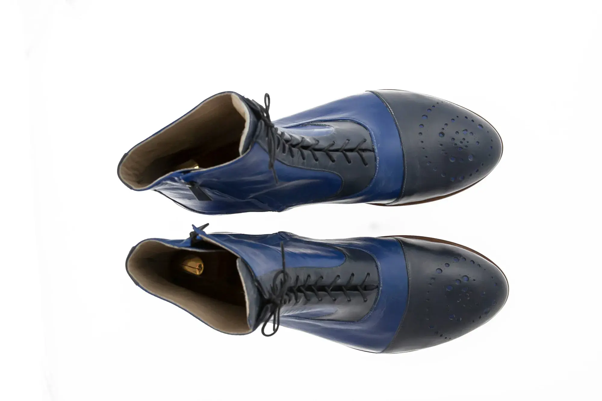 Royal Blue and Navy Boots, seen from above
