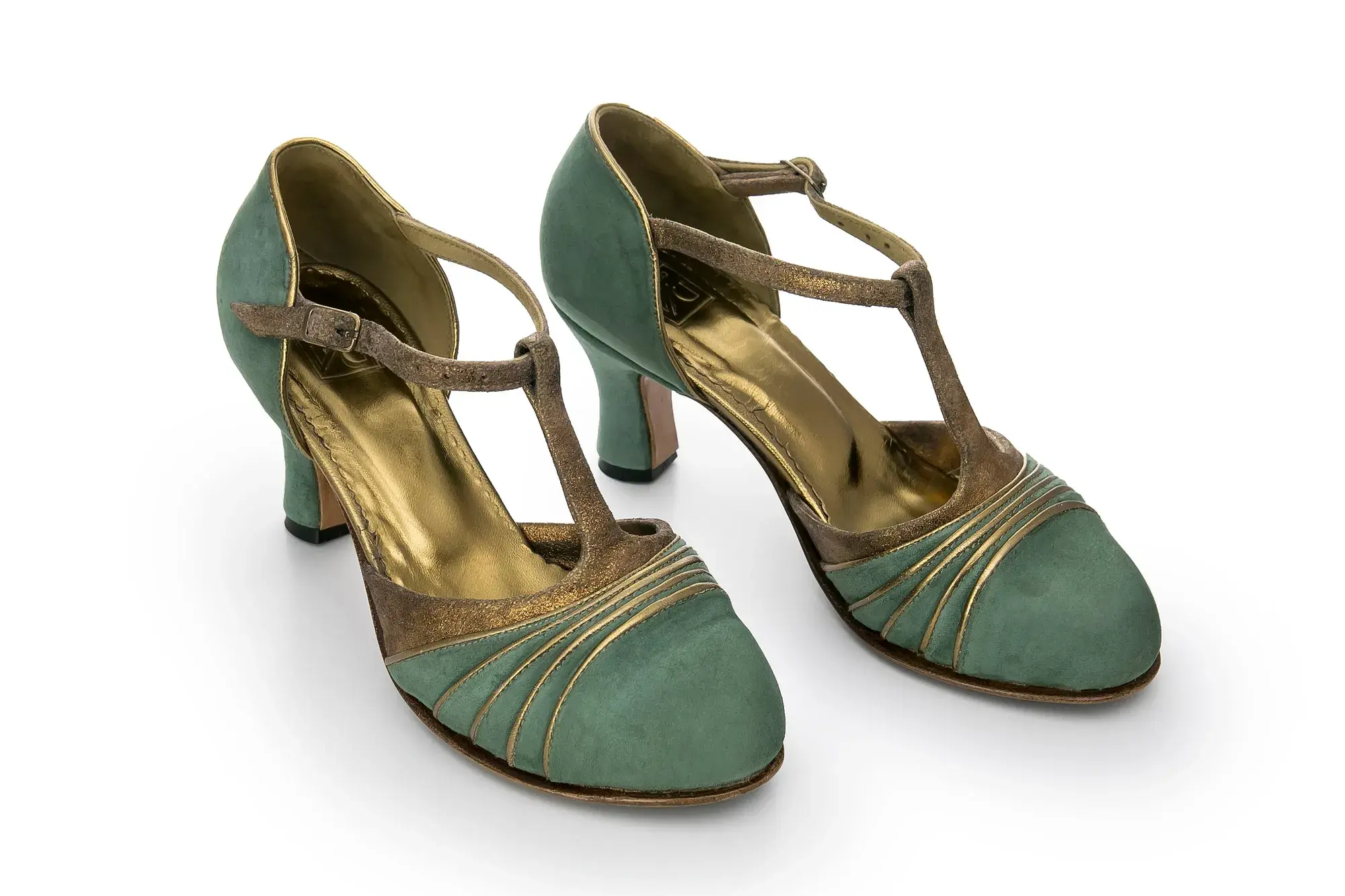 Sage T-bar Heels, the pair side by side